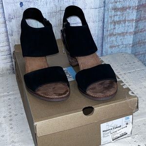 NIB Toms Women's Majorca Cutout Black Suede Sz 9